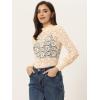 imageAllegra K Womens Lace Top Long Sleeve Smocked Mock Neck See Through Sheer Top BlouseApricot