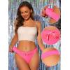 imageAllegra K Womens LowRised Satin Bikini Panties Elastic Lace Waist Thongs Underwear