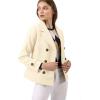 imageAllegra K Womens Notched Lapel Double Breasted Pea CoatBeige