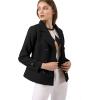 imageAllegra K Womens Notched Lapel Double Breasted Pea CoatBlack