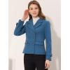 imageAllegra K Womens Notched Lapel Double Breasted Pea CoatBlue