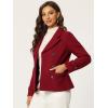 imageAllegra K Womens Notched Lapel Double Breasted Pea CoatDark Red
