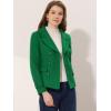 imageAllegra K Womens Notched Lapel Double Breasted Pea CoatGreen
