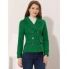 imageAllegra K Womens Notched Lapel Double Breasted Pea CoatGreen