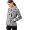 imageAllegra K Womens Notched Lapel Double Breasted Pea CoatGrey