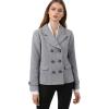 imageAllegra K Womens Notched Lapel Double Breasted Pea CoatGrey