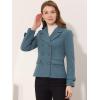 imageAllegra K Womens Notched Lapel Double Breasted Pea CoatGrey Blue