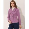 imageAllegra K Womens Notched Lapel Double Breasted Pea CoatGrey Purple