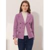 imageAllegra K Womens Notched Lapel Double Breasted Pea CoatGrey Purple