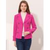 imageAllegra K Womens Notched Lapel Double Breasted Pea CoatHot Pink