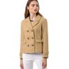 imageAllegra K Womens Notched Lapel Double Breasted Pea CoatKhaki
