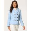 imageAllegra K Womens Notched Lapel Double Breasted Pea CoatLight Blue