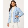 imageAllegra K Womens Notched Lapel Double Breasted Pea CoatLight Blue