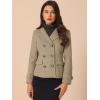 imageAllegra K Womens Notched Lapel Double Breasted Pea CoatLight Brown