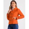 imageAllegra K Womens Notched Lapel Double Breasted Pea CoatOrange