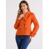 imageAllegra K Womens Notched Lapel Double Breasted Pea CoatOrange