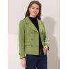 imageAllegra K Womens Notched Lapel Double Breasted Pea CoatPea Green
