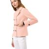 imageAllegra K Womens Notched Lapel Double Breasted Pea CoatPink