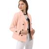 imageAllegra K Womens Notched Lapel Double Breasted Pea CoatPink