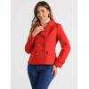 imageAllegra K Womens Notched Lapel Double Breasted Pea CoatRed
