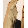 imageAllegra K Womens Peter Pan Collar Contrast Trim Single Breasted Winter Long CoatKhaki