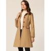 imageAllegra K Womens Peter Pan Collar Contrast Trim Single Breasted Winter Long CoatKhaki