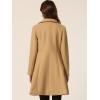 imageAllegra K Womens Peter Pan Collar Contrast Trim Single Breasted Winter Long CoatKhaki