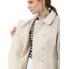 imageAllegra K Womens Peter Pan Collar Double Breasted Winter Long Trench Pea CoatBeige