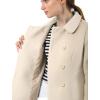 imageAllegra K Womens Peter Pan Collar Double Breasted Winter Long Trench Pea CoatBeige