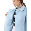 imageAllegra K Womens Peter Pan Collar Double Breasted Winter Long Trench Pea CoatBlue