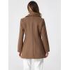 imageAllegra K Womens Peter Pan Collar Double Breasted Winter Long Trench Pea CoatCoffee