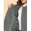 imageAllegra K Womens Peter Pan Collar Double Breasted Winter Long Trench Pea CoatDark Grey