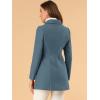 imageAllegra K Womens Peter Pan Collar Double Breasted Winter Long Trench Pea CoatGrey Blue