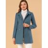 imageAllegra K Womens Peter Pan Collar Double Breasted Winter Long Trench Pea CoatGrey Blue
