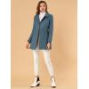 imageAllegra K Womens Peter Pan Collar Double Breasted Winter Long Trench Pea CoatGrey Blue