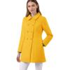 imageAllegra K Womens Peter Pan Collar Double Breasted Winter Long Trench Pea CoatMustard Yellow