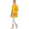 imageAllegra K Womens Peter Pan Collar Double Breasted Winter Long Trench Pea CoatMustard Yellow