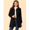 imageAllegra K Womens Peter Pan Collar Overcoat Winter Dressy Button Single Breasted Long CoatBlack