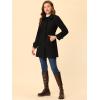 imageAllegra K Womens Peter Pan Collar Overcoat Winter Dressy Button Single Breasted Long CoatBlack