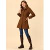 imageAllegra K Womens Peter Pan Collar Overcoat Winter Dressy Button Single Breasted Long CoatBrown