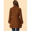 imageAllegra K Womens Peter Pan Collar Overcoat Winter Dressy Button Single Breasted Long CoatBrown