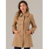 imageAllegra K Womens Peter Pan Collar Overcoat Winter Dressy Button Single Breasted Long CoatCamel