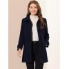 imageAllegra K Womens Peter Pan Collar Overcoat Winter Dressy Button Single Breasted Long CoatDark Blue
