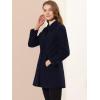 imageAllegra K Womens Peter Pan Collar Overcoat Winter Dressy Button Single Breasted Long CoatDark Blue
