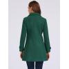 imageAllegra K Womens Peter Pan Collar Overcoat Winter Dressy Button Single Breasted Long CoatDark Green