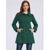 imageAllegra K Womens Peter Pan Collar Overcoat Winter Dressy Button Single Breasted Long CoatDark Green