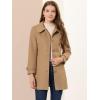 imageAllegra K Womens Peter Pan Collar Overcoat Winter Dressy Button Single Breasted Long CoatKhaki