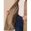 imageAllegra K Womens Peter Pan Collar Overcoat Winter Dressy Button Single Breasted Long CoatKhaki