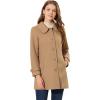 imageAllegra K Womens Peter Pan Collar Overcoat Winter Dressy Button Single Breasted Long CoatKhaki