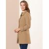 imageAllegra K Womens Peter Pan Collar Overcoat Winter Dressy Button Single Breasted Long CoatKhaki